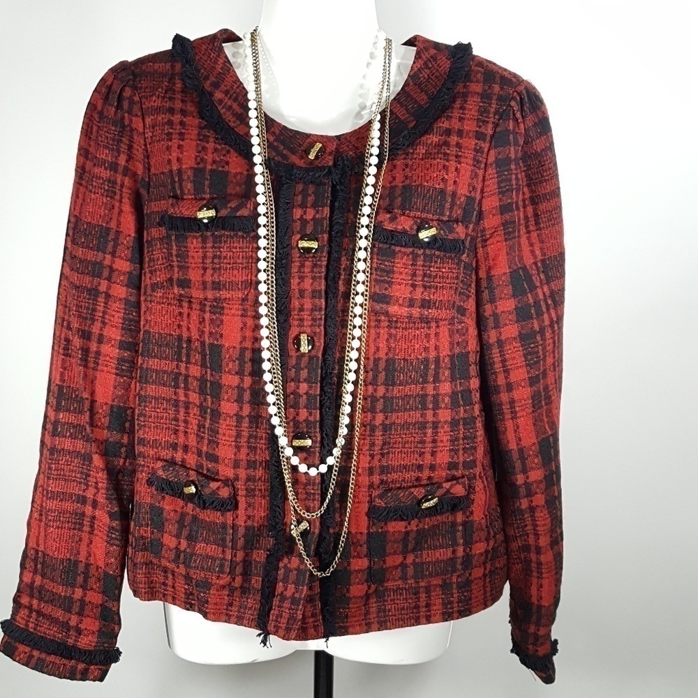 ny COLLECTION TWEED BLAZER SIZE LG
